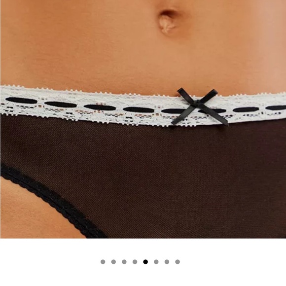 Free People Black and White Lace Trim So Sweet Bikini Size XL - Picture 4 of 10